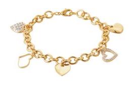 Aime-Toi 18ct Gold Plated Heart Charm Bracelet