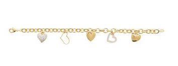 Aime-Toi 18ct Gold Plated Heart Charm Bracelet