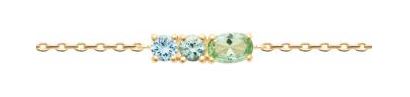 Aime-Toi 18ct Gold Plated Blue & Green Synthetic Gemstone Bracelet