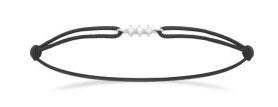 Aime-Toi Sterling Silver CZ Black Cord Bracelet