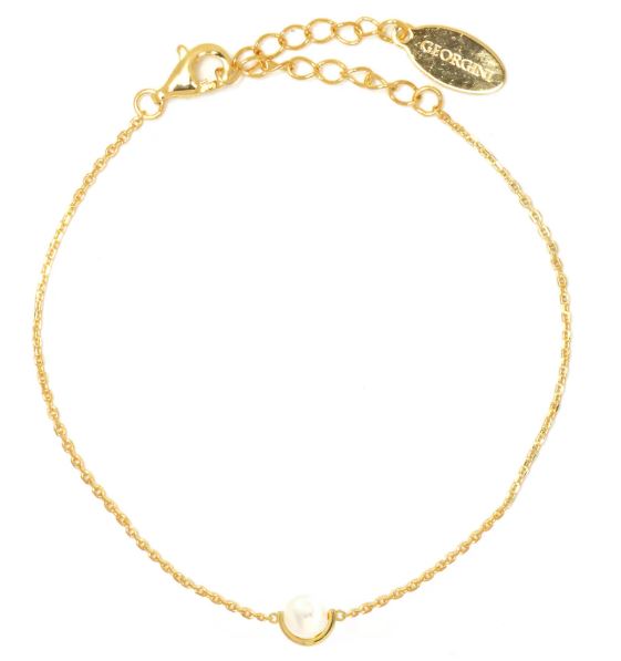 Georgini Adagio Crescent Nine-2-Five Pearl Bracelet Gold