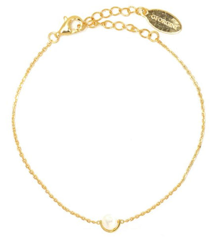 Georgini Adagio Crescent Nine-2-Five Pearl Bracelet Gold