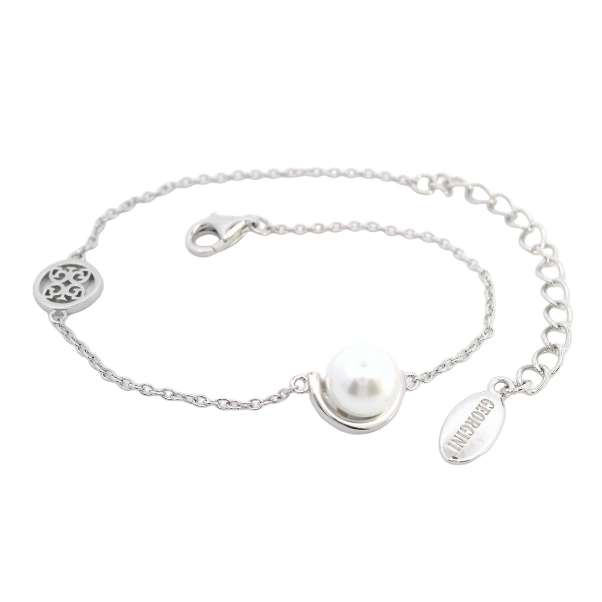 Georgini Adagio Crescent Nine-2-Five Pearl Bracelet Silver