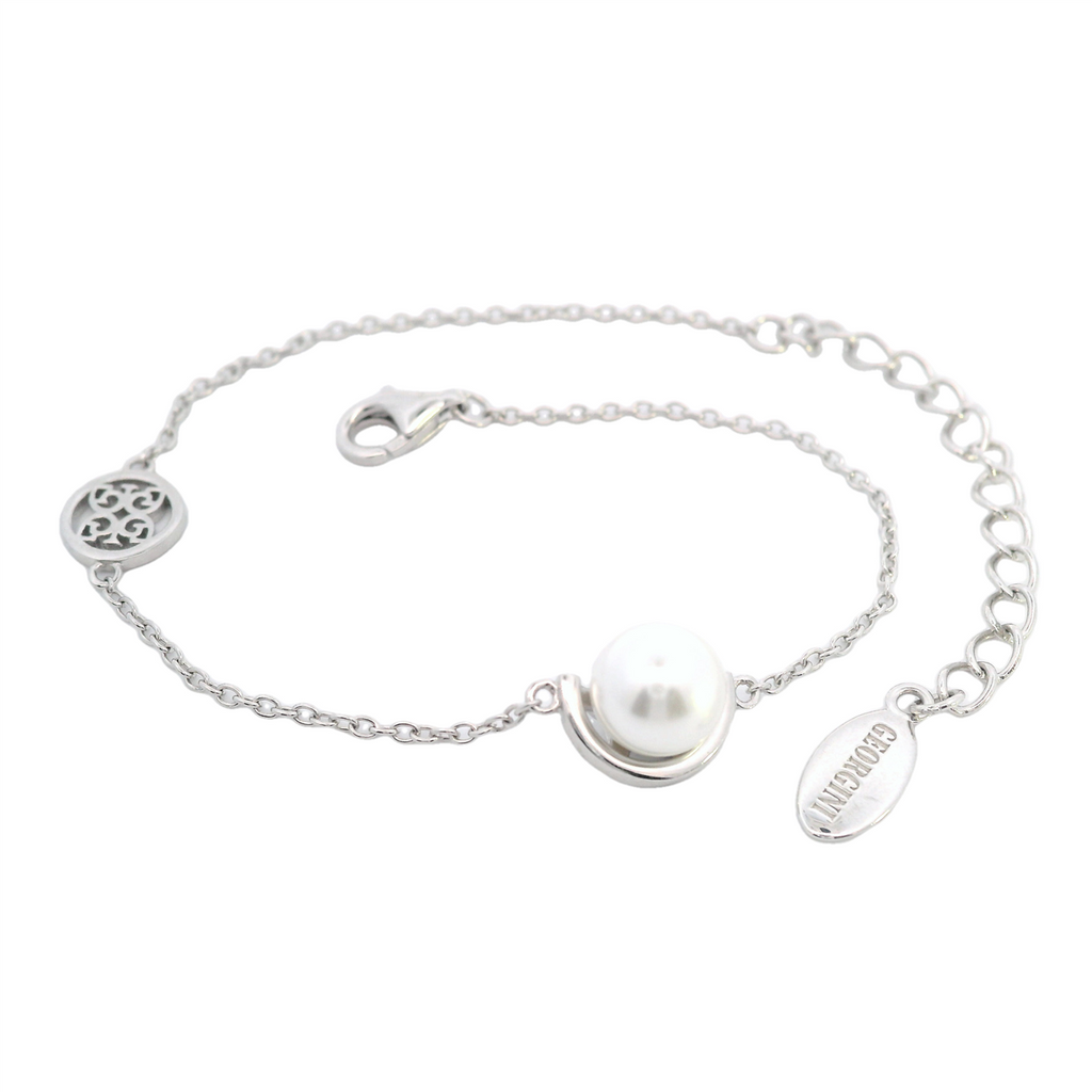 Georgini Adagio Crescent Nine-2-Five Pearl Bracelet Silver
