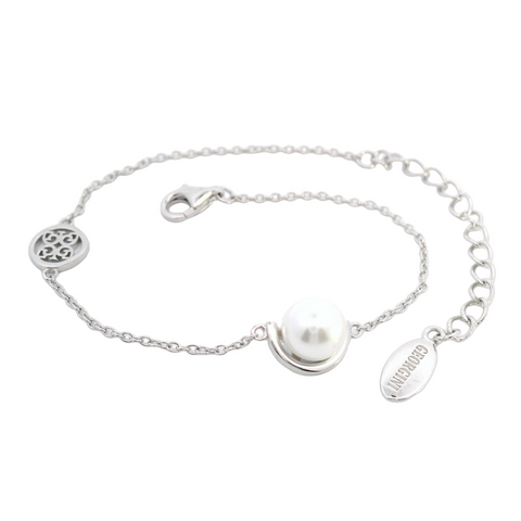 Georgini Adagio Crescent Nine-2-Five Pearl Bracelet Silver