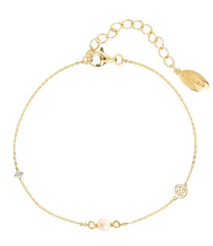 Georgini Adagio Touch Of Sparkle Pearl Bracelet Gold