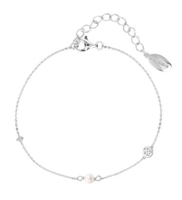 Georgini Adagio Touch Of Sparkle Pearl Bracelet Silver