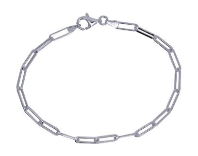 Sterling Silver Italian Paperclip Link Bracelet
