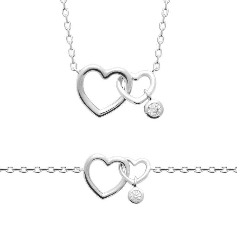 Sterling Silver Interlocking Hearts Bracelet