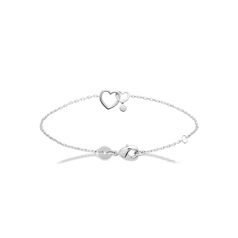 Sterling Silver Interlocking Hearts Bracelet