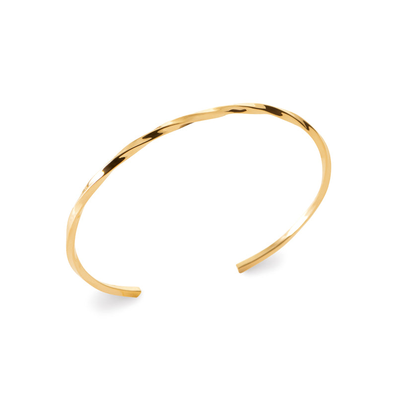 18ct Yellow Gold Plated Twisted Open Bangle