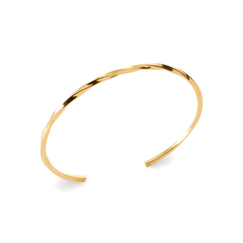 18ct Yellow Gold Plated Twisted Open Bangle