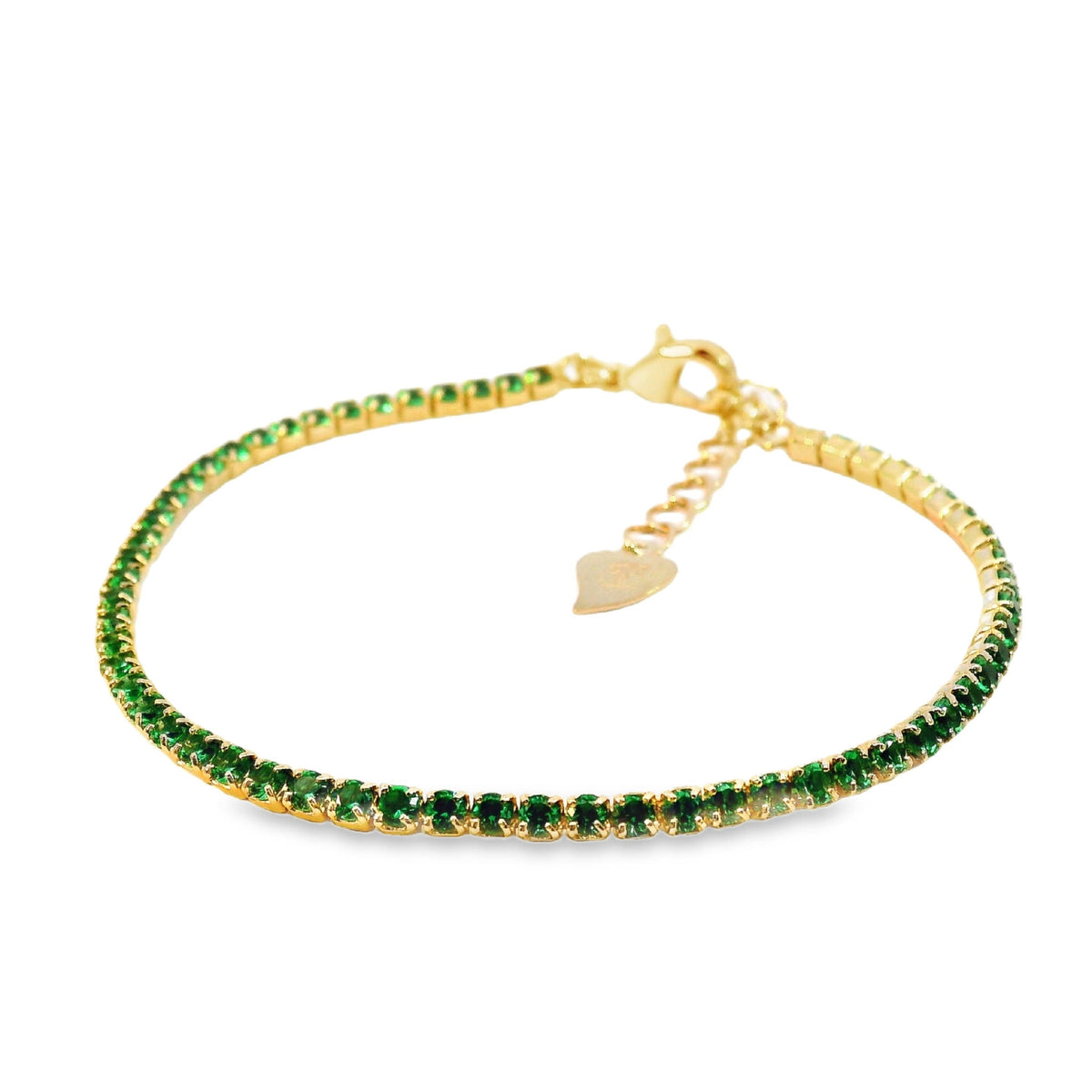 AIME-TOI Gold Plated Green Stone Bracelet