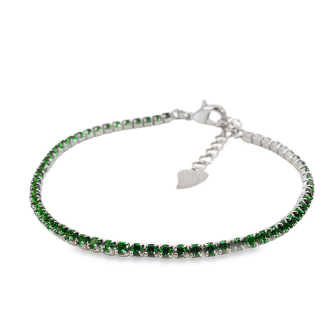 AIME-TOI Sterling Silver Green Stone Bracelet