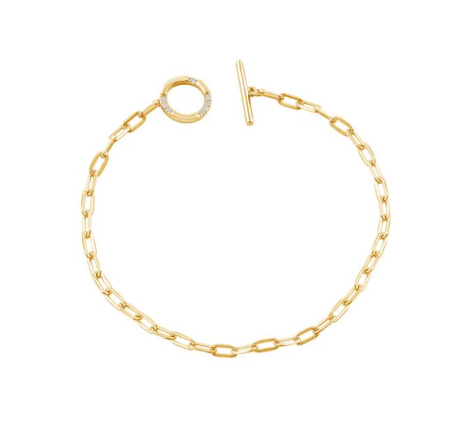 Georgini Alchemy Paperclip Fob Bracelet Gold