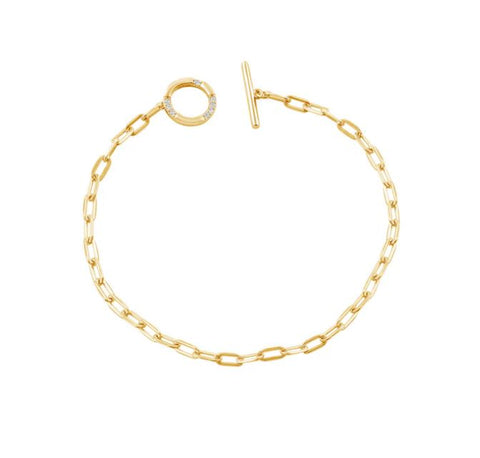 Georgini Alchemy Paperclip Fob Bracelet Gold