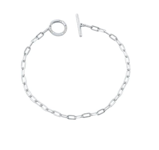 Georgini Alchemy Paperclip Fob Bracelet Silver