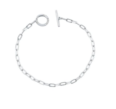 Georgini Alchemy Paperclip Fob Bracelet Silver