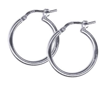 Sterling Silver Italian Plan Hoop Earrings