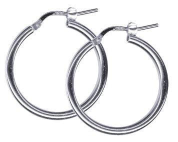 Sterling Silver Italian Plain Hoop Earrings