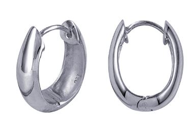 Sterling Silver Oval Huggies