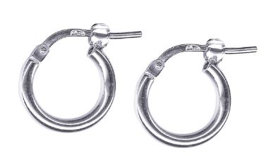 Sterling Silver Italian Plain Hoop Earrings