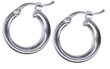 Sterling Silver Italian Plain Hoop Earrings