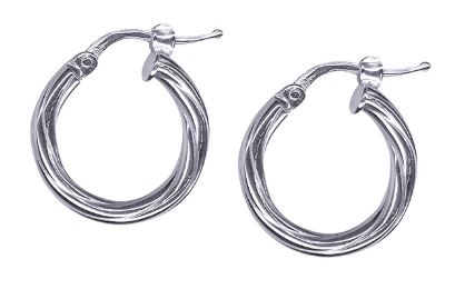 Sterling Silver Italian Twist Hoop Earrings