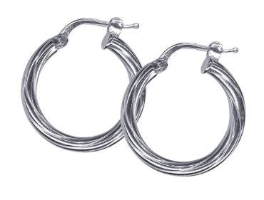 Sterling Silver Italian Twist Hoop Earrings