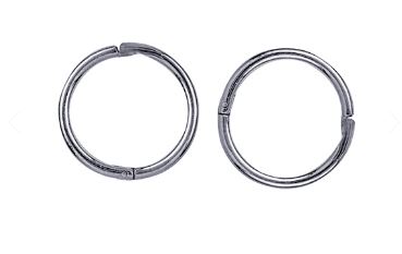 Sterling Silver 8mm Plain Sleeper Earrings