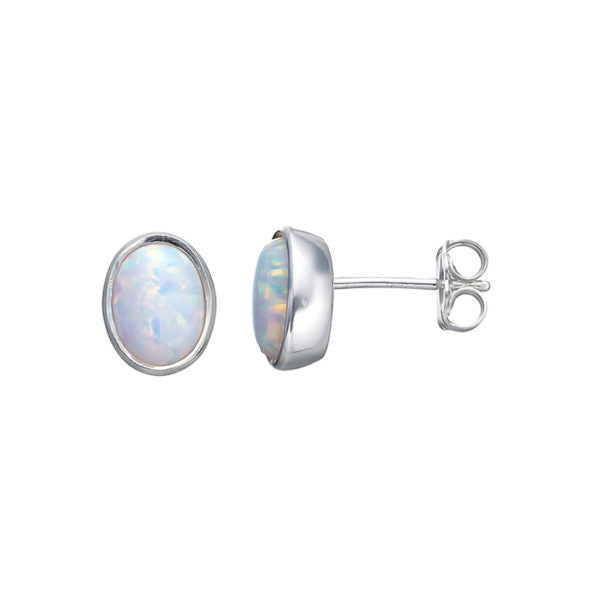 VT CASED CZELLINE OPAL OVAL STUDS