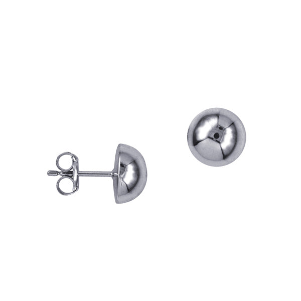 Sterling Silver 8mm Dome Stud Earrings