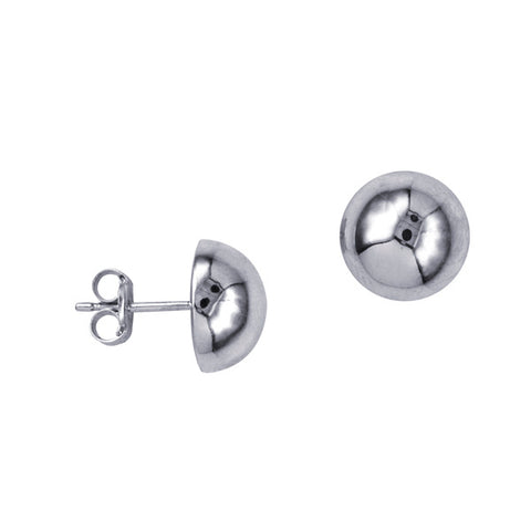 Sterling Silver 10mm Dome Stud Earrings