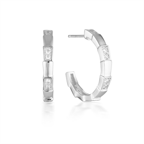 Georgini EmilioVega Silver Hoop Earrings