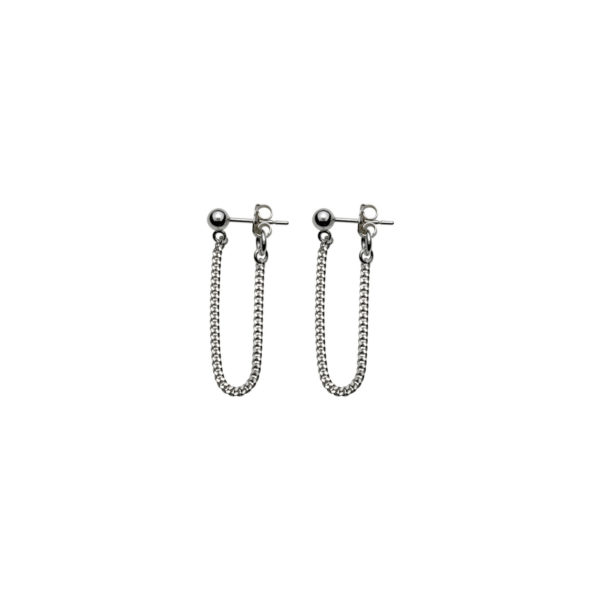 VT LOOPED FINE CURB CHAIN EARRINGS