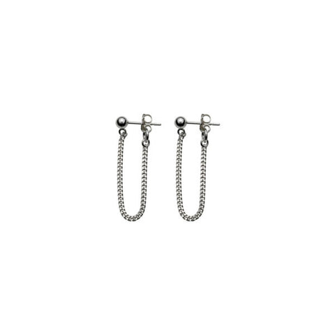 VT LOOPED FINE CURB CHAIN EARRINGS