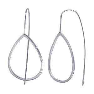 Sterling Silver Open Teardrop Fixed Wire Earrings