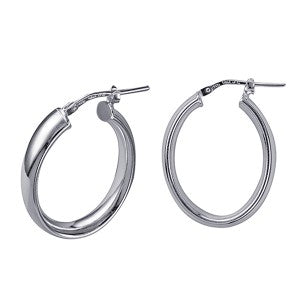 Sterling Silver Italian Oval Hoops