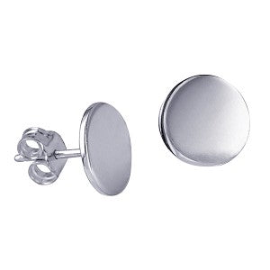 Sterling Silver Plain Disc Studs