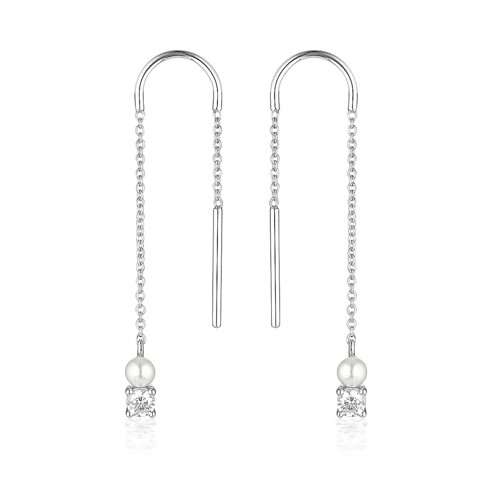Georgini Noel Nights Snow Drop Earrings Silver