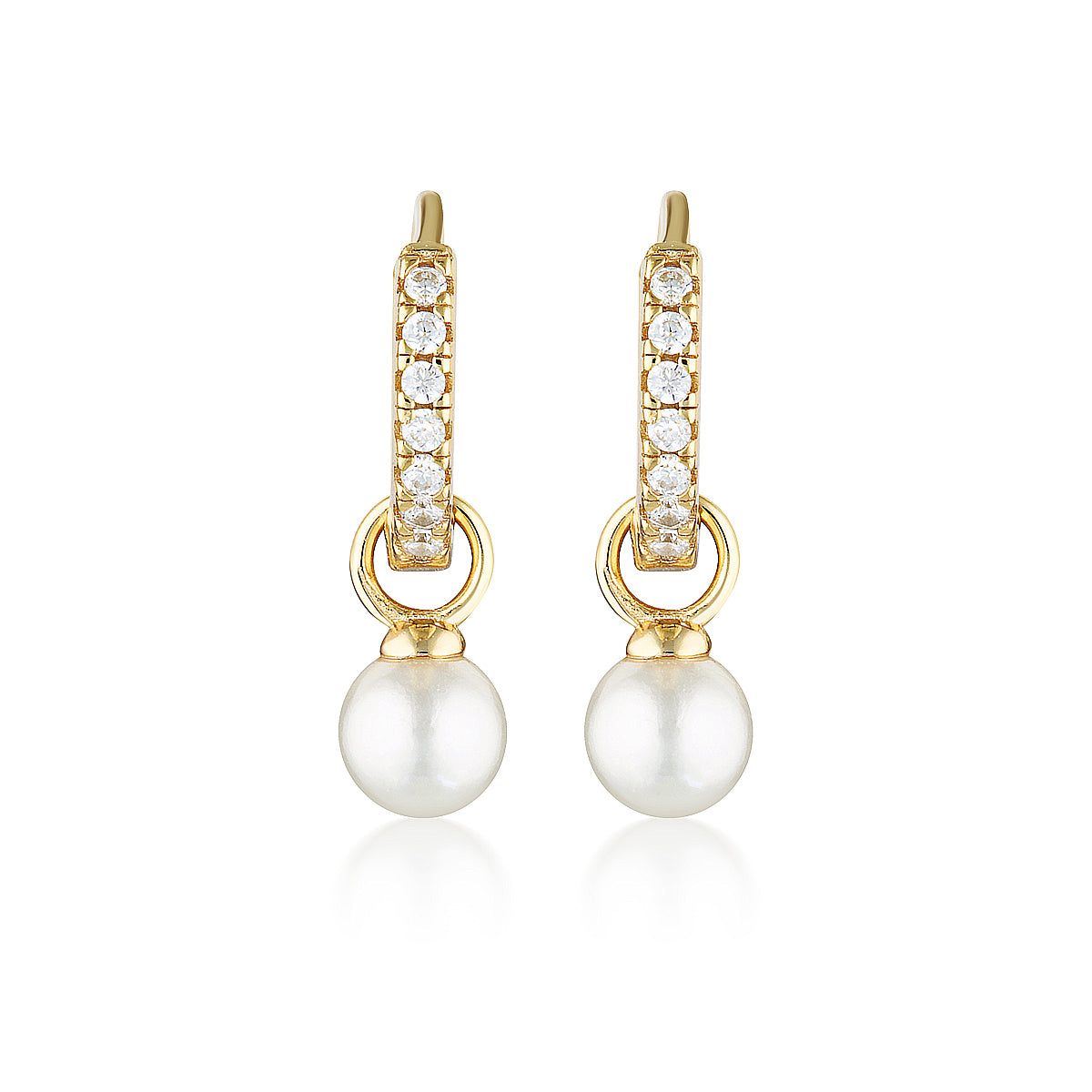 Georgini Red Carpet Baby Pearl Hoop Gold