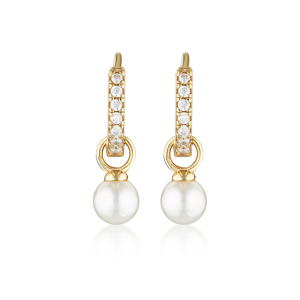 Georgini Red Carpet Baby Pearl Hoop Gold