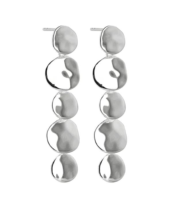 Najo Shard Silver Multi Disk Stud Earring