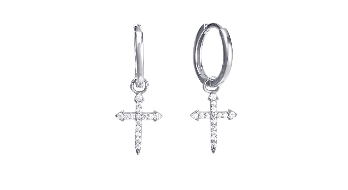 Georgini A Christmas Journey Cross Hoop Earrings
