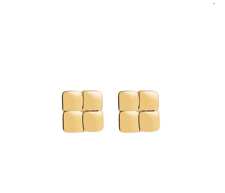 Najo Weave Stud Earrings Yellow Gold