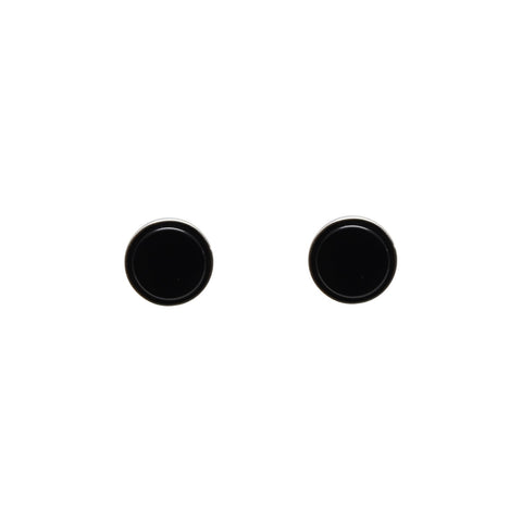 VT ROUND FLAT BLACK ONYX STUDS