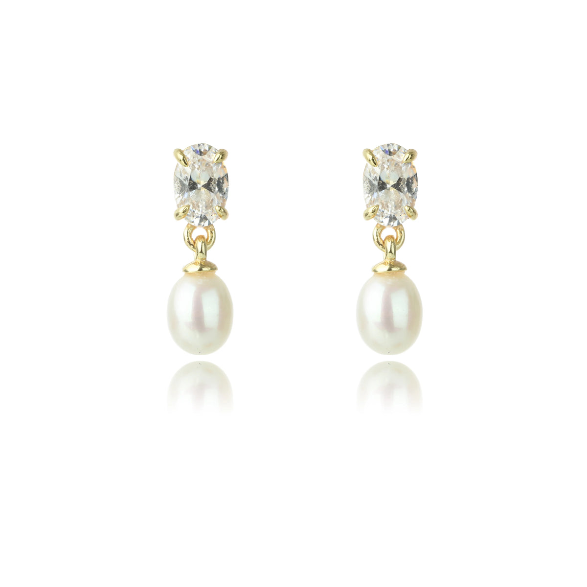 Georgini Oceans Whitsundays Freshwater Pearl Earrings Gold