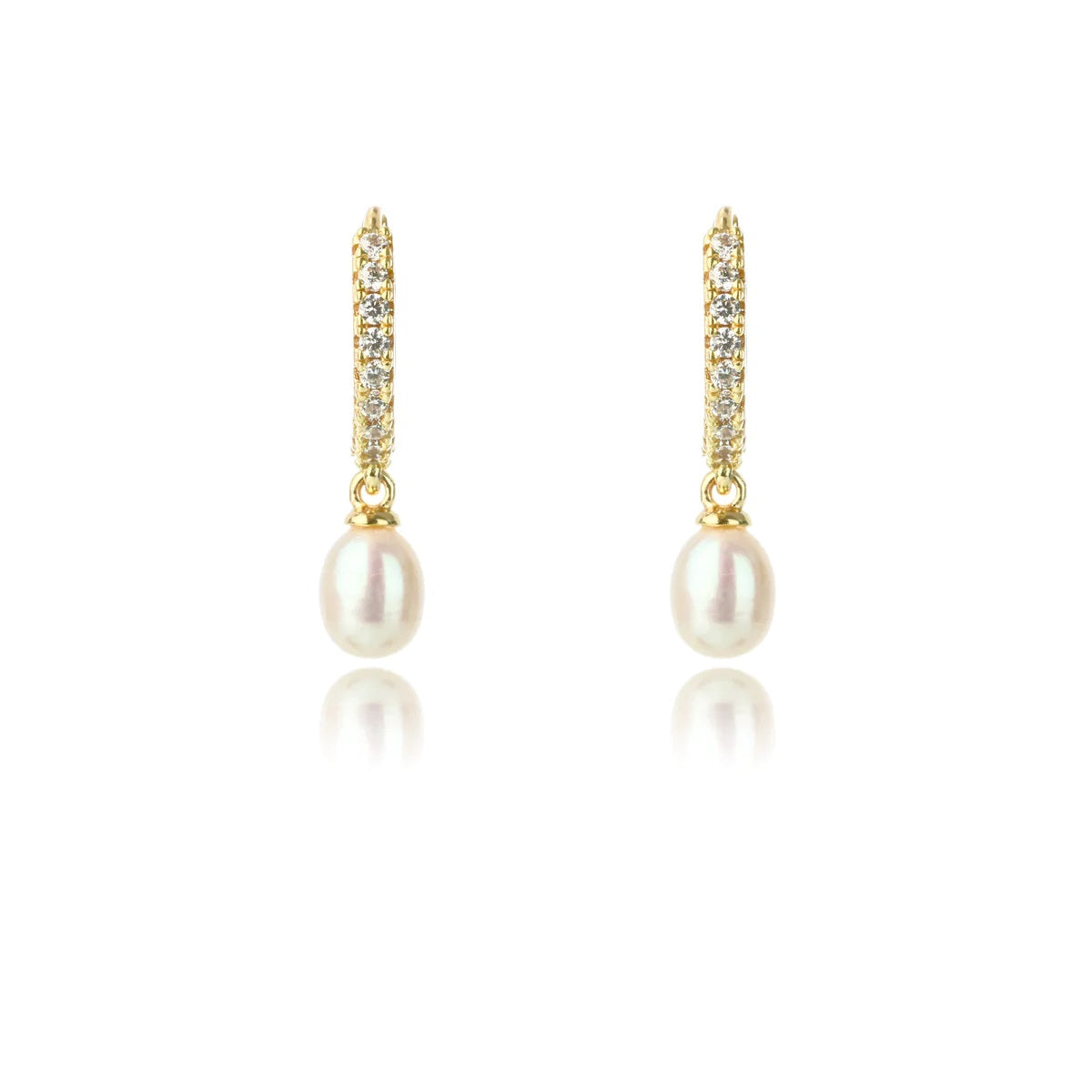 Georgini Oceans Bondi Freshwater Pearl Earrings Gold