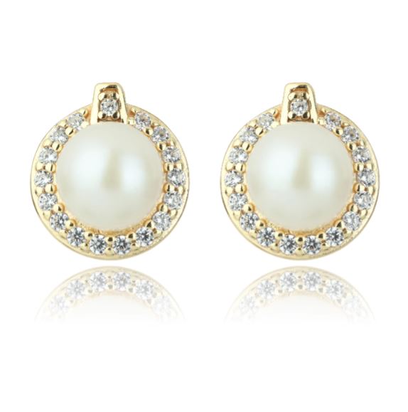 Georgini Oceans Tasman Freshwater Pearl Earrings Gold