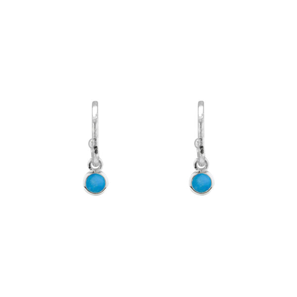 VT BIRTHSTONE 2X10MM HAMMERED HOOP EARRINGS DECEMBER